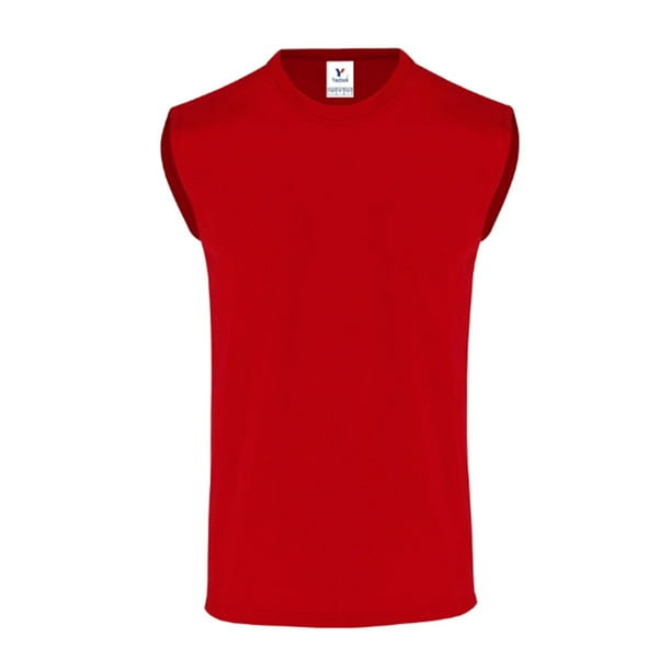 Playera Cuello Redondo Sin Mangas para Caballero, Color Rojo, Talla Doble Extra Grande, 100% Algodón. Yazbek C0310