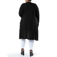 thumbnail image 2 of Wright's Women's Plus Size Long Sleeve Open Front Pocket Jersey Duster Cardigan, 1X-5X, 2 of 7