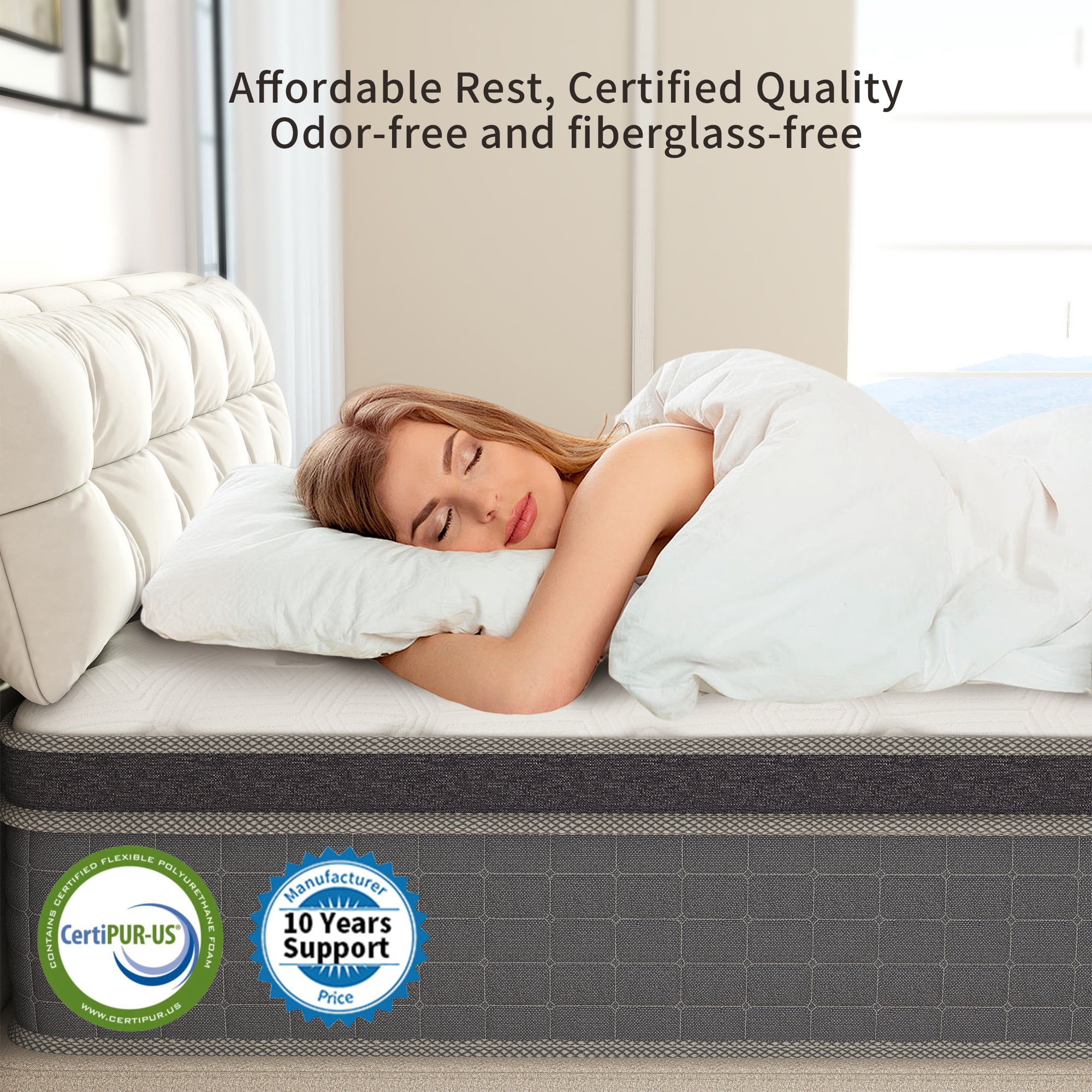 Mulinature 14 inch King Mattress in a Box, Gel Memory Foam and Pocket Spring Hybrid Mattress
