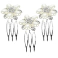 thumbnail image 4 of 3 Pcs Peignes de Mariée Perles Strass Peigne Scintillant pour Mariage, 4 of 9