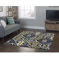 thumbnail image 2 of Linon Le Soleil Damask Hand Hooked Polypropylene 8'x10' Rug in Blue, 2 of 4