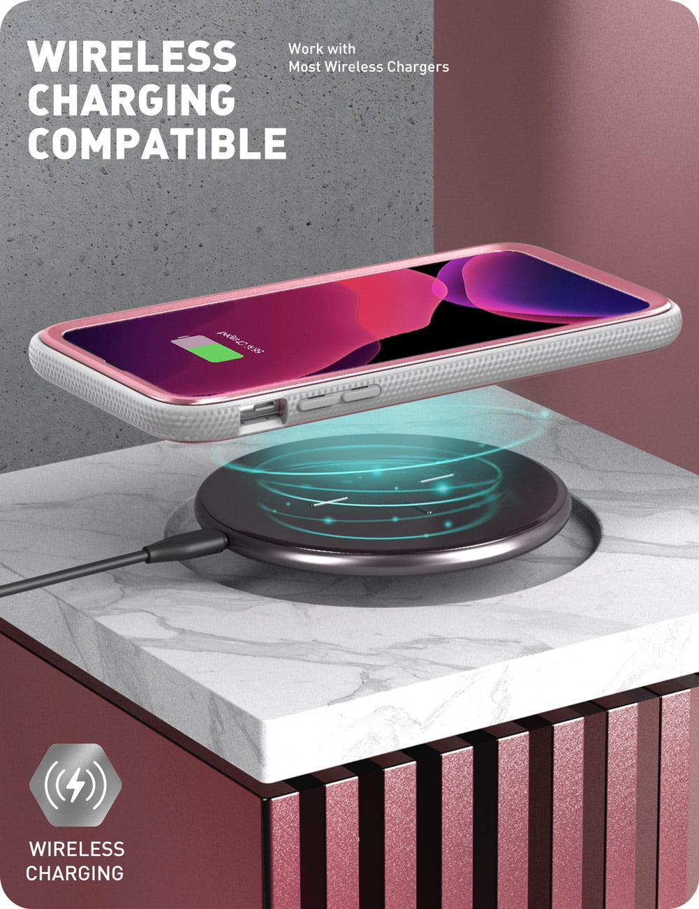 i-Blason Magma Case for iPhone 11 6.1 inch (2019 Release), Heavy Duty Protection, Full Body Bumper Protective Case with Built-in Screen Protector (RoseGlod)