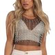 thumbnail image 2 of Top de malla con diamantes de imitación para mujer, top corto sin mangas para mujer, top de malla transparente con brillo, top de malla con diamantes de imitación, innovación moderna, 2 of 6