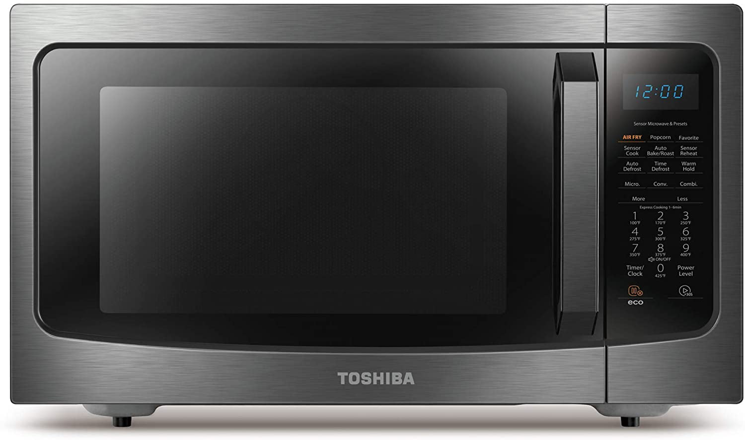 Toshiba ML-EC42P(BS) Microwave Oven with Healthy Air Fry, Smart Sensor,  Easy-to-Clean Interior and ECO Mode, 1.5 Cu.ft, Black Stainless Steel -  Walmart.com