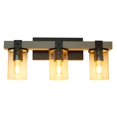 thumbnail image 2 of Lalia Home Farmhouse Rustic Wood Look 3 Light Bath Vanity - Gray, 2 of 4