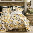 thumbnail image 5 of DaDa Bedding Yellow Fleur Floral Golden Orange Ivory Cream Scalloped Bedspread Set (18112), 5 of 9