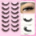 thumbnail image 3 of Wispy Lashes False Eyelashes Clear Band Cat Eye Lashes Natural Look 15MM Fake Eyelashes Pack Pestañas Postizas Naturales Wispy D Curvature Lashes, 7 Pairs, 3 of 14