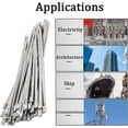 thumbnail image 5 of 50 Pieces Stainless Steel Cable Ties, 300mm4.6mm Stainless Steel Cable Ties, Stainless Steel Cable Ties For Exhaust Winding, Bundled Cables, Maintain, 5 of 5