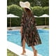 thumbnail image 2 of Traje de baño tipo kimono de chifón Beach Cover Up MayBuy Black-Flower XL, 2 of 6