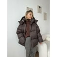 thumbnail image 3 of New street style hooded winter jacket (S, WineRed), 3 of 7