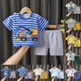 thumbnail image 4 of Gerichy Kids Summer Short Sleeve Pure Cotton Cartoon T Shirt Shorts Set Boys' Clothing Sets Cute Summer Short Sleeve T Shirt Tops Shorts Clothes Sets Baby Boy Outfits, 4 of 4