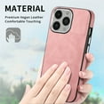 thumbnail image 3 of Nalacover Slim Case for iPhone 12 Pro, Skin Friendly PU Leather Soft Lining Cover, Lightweight TPU Shockproof Plating Buttons Camera Lens Protection Case for iPhone 12 Pro, Pink, 3 of 11