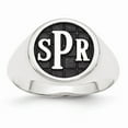 thumbnail image 1 of Solid 14k White Gold Monogram Signet Ring Band Size 5.5, 1 of 4