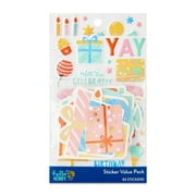 Hello Hobby Happy Birthday Puffy Sticker value pack, Multicolor, Birthday Icons, 83 Count