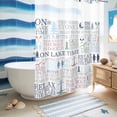 thumbnail image 5 of No Hook Shower Curtain, Ocean Nautical Shower Curtains for Bathroom with See Through Top Window, Rustic Anchors Fish Oars Lighthouses Waterproof & Washable Bath Curtain Stall 48"x72", 5 of 9