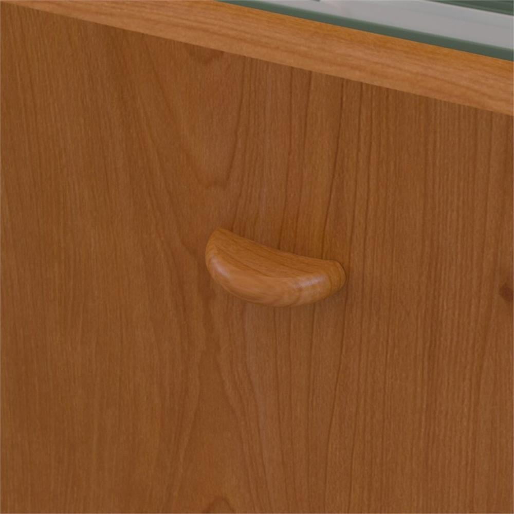Series A 83" L Shaped Executive Desk in Natural Cherry - Engineered Wood