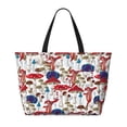 thumbnail image 2 of Daiia Colorful Mushrooms (2) Beach Travel Bag - Water-Resistant Beach Bag, Lightweight Tote with 7 Pockets for Women and Men - Gym,Pool,Camping,Reusable Grocery Bag, 2 of 7