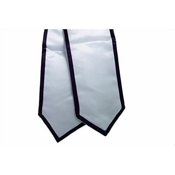 Honors Graduation Academic Stoles/Sashes with Classic End and Trim (Silver w/Black Trim)