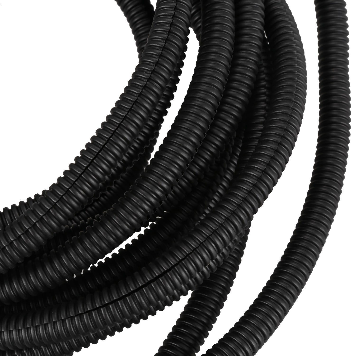 25 Ft Split Wire Loom Conduit Polyethylene Tubing Black Color Sleeve Tube X7X7 