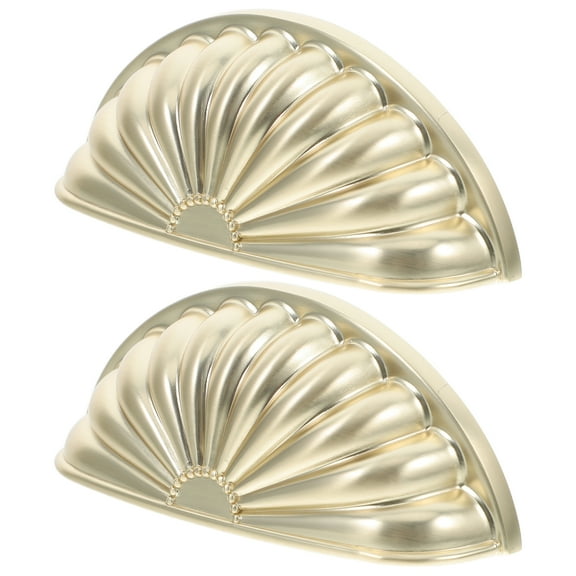2pcs Antique Brass Cabinet Cup Pulls Cabinet Handles Hardware Shell Bin Cup Drawer Pulls Handles For Kitchen Office Dresser