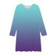 thumbnail image 3 of Odeerbi Niñas Manga Larga Gradiente Ballet Vestidos Stretchy A Line Twirly Skater Vestido Escuela Recital Cuello Redondo Vestido, 3 of 4