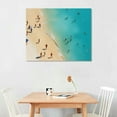 thumbnail image 2 of Shadudu Aerial Beach View Sunbathers Canvas Wall Art, 20x16-inch, Multi-Color 20x16in, 2 of 6