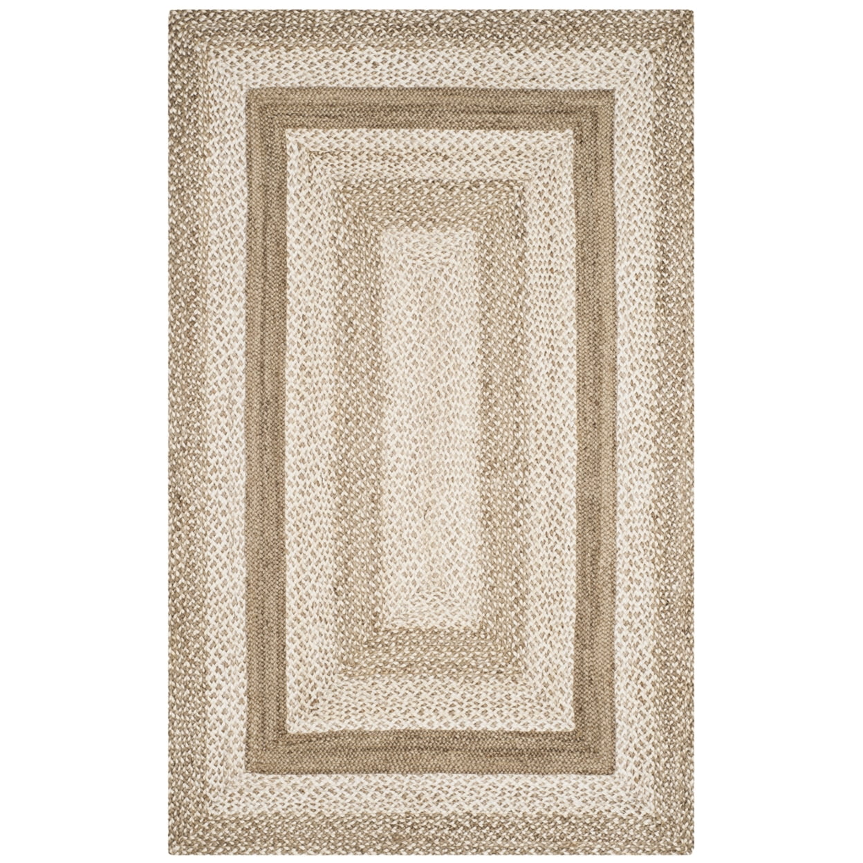 SAFAVIEH Natural Fiber Keisha Geometric Area Rug, Grey/Ivory, 9' x 12'