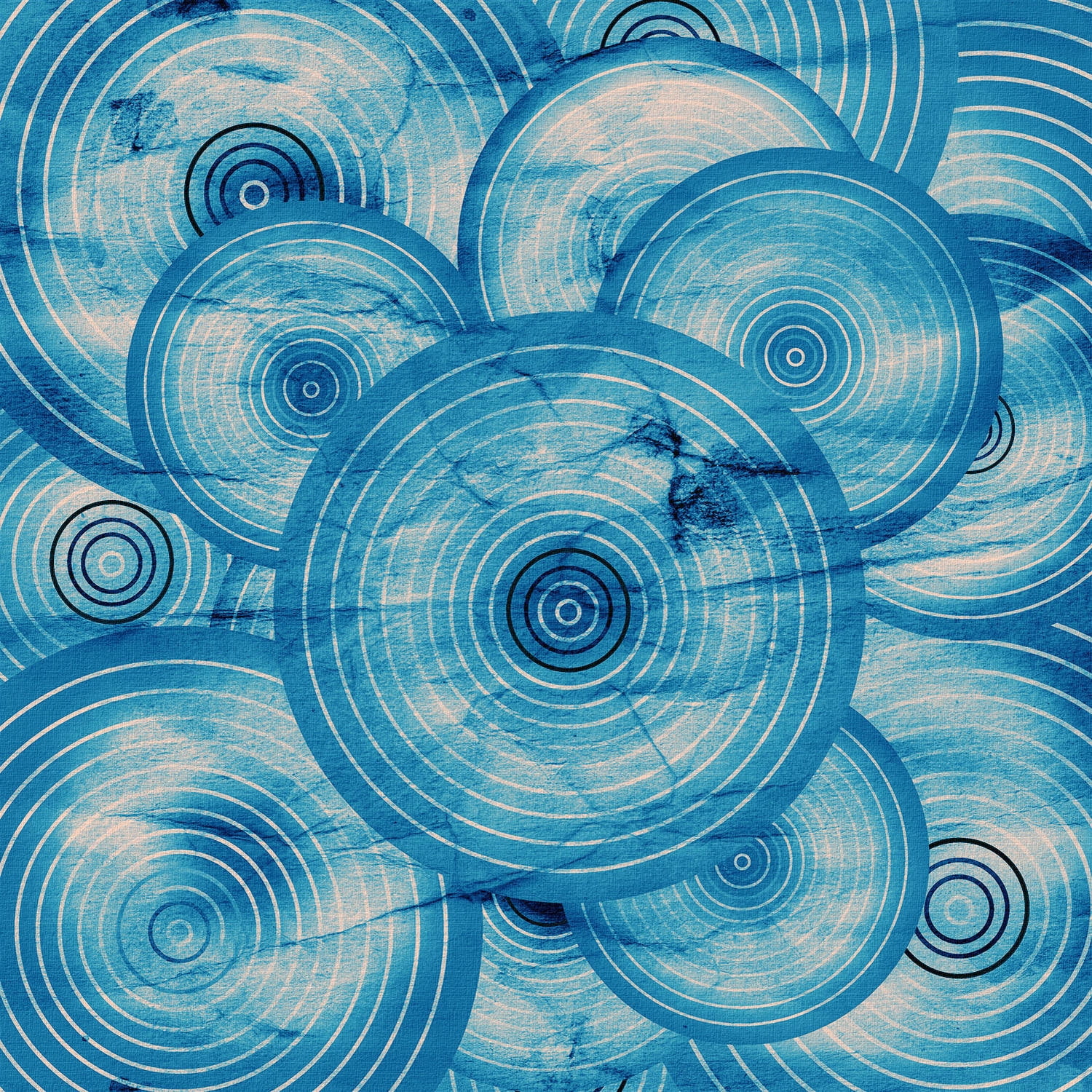 "Spiroblue" Painting Print on Wrapped Canvas