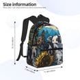 thumbnail image 4 of Picia Sunset Sunflower Dog Large Capacity Backpack Classic Style Backpack Casual Backpack Water-Resistant School Work Travel Outdoor Backpack, 4 of 8