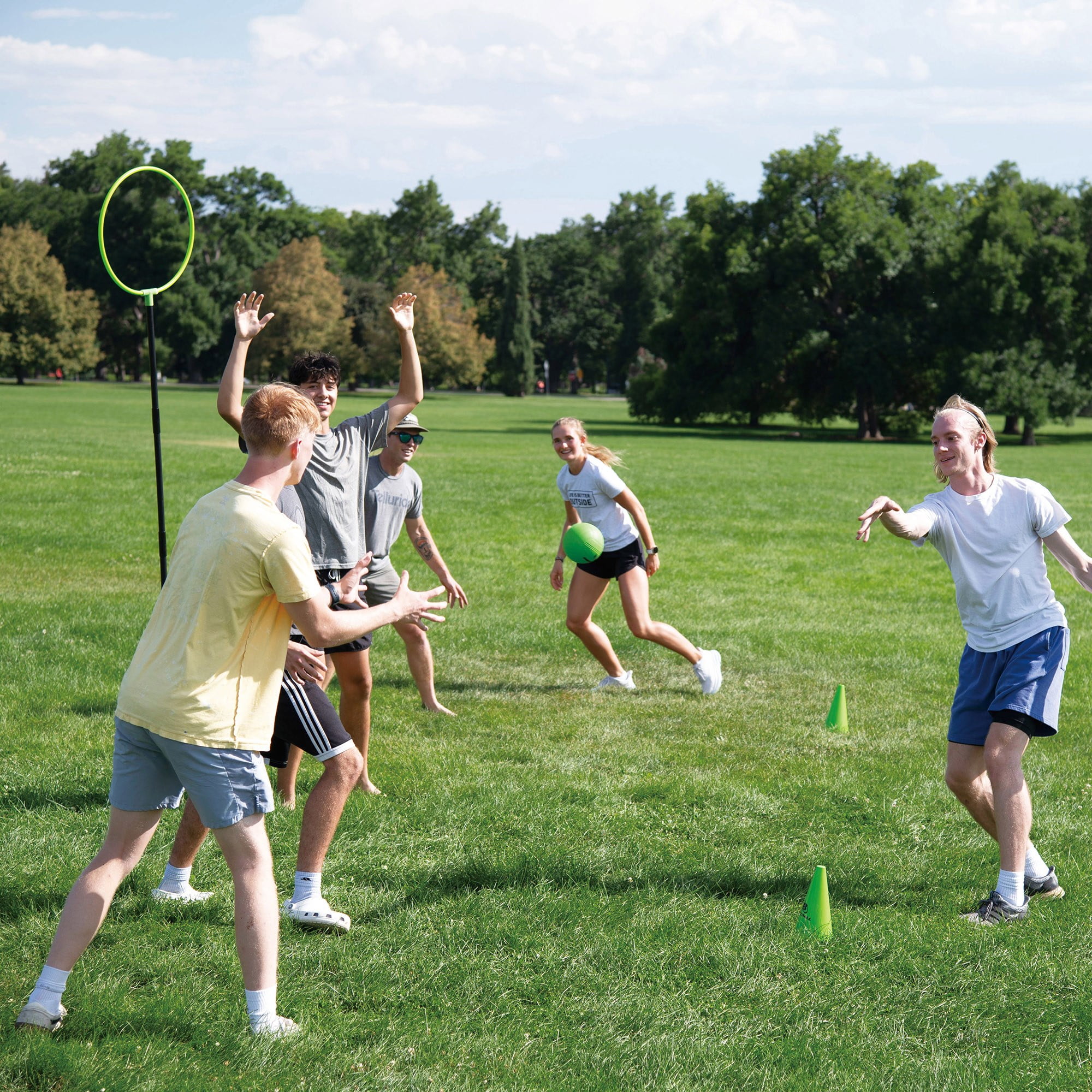 Do-U-Play: Bamzball Game 2ct Balls - Quidditch Meets Basketball, Outdoor Family Game, Adjustable Ring Height, Adults & Kids Ages 5+, 4-10 Players