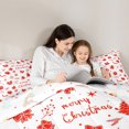 thumbnail image 5 of Manfei Merry Christmas Child 7-Piece Bedding Comforter Set, White Red Cartoon Ribbon King Bedding Sets, Xmas Tree Snowflake Reversible Bed Sheets, Luxury Bedroom Decor, 5 of 8