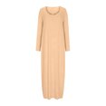 thumbnail image 4 of Yuyuzo Robe Maxi pour Femmes Manches Longues Décontractée Robe de Maison Couleur Unie Col Rond Basique Confortable, 4 of 6