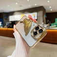 thumbnail image 3 of Compatible for iPhone 14 Pro Case with Luxury Glitter Cute Butterfly Plating Design Aesthetic Women Teen Girls Phone Cases Camera Protection Shockproof Cover-Gold, 3 of 12