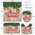 thumbnail image 6 of Snowflake Ball Bathroom Sets with Shower Curtain and Rugs and Accessories, Christmas Red Snowman Shower Curtain Sets, Santa Claus Shower Curtains for Bathroom Decor 4 Pcs, 6 of 8
