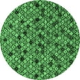 thumbnail image 1 of Ahgly Company Indoor Round Abstract Emerald Green Modern Area Rugs, 4' Round, 1 of 4