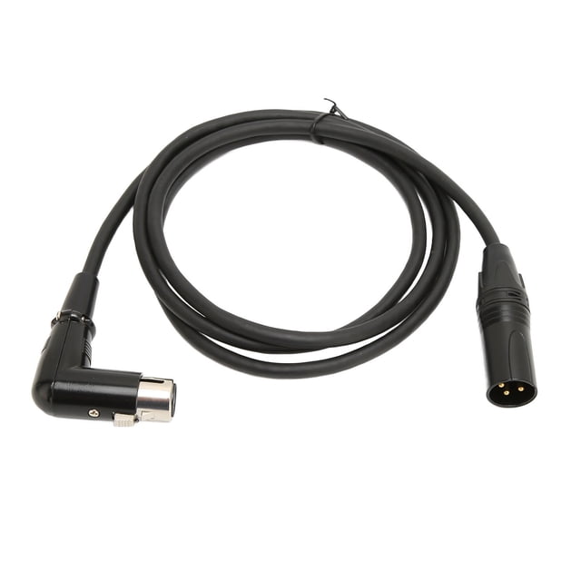 Cable de micrófono XLR macho a hembra, 3 pines, macho recto a conector hembra en ángulo recto, Cable de micrófono XLR de 4,9 pies
