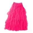 thumbnail image 4 of vigerkar Women's Tulle Skirt A-Line High Midi Length Elastic Waist Tutu Skirts Tiered Skirt (Hot Pink, L), 4 of 4