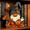 thumbnail image 3 of CSEONE Halloween Decoration Indoor, 2D Halloween Pumpkin Ghost Table Decor, Wooden Standee Mantel Shelf Decoration, Flat Halloween Decor for Festive Party Display, C, 3 of 7