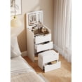 thumbnail image 2 of 3 in 1 Vanity Desk for Small Spaces, Makeup Vanity Set with Mirror, 3 Drawers, Cushion, Dressing Table for Girl, Women, Princess, 2 of 10