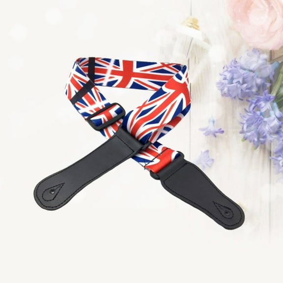 Niceauty 1PC Embroidered Guitar Strap Polyester Union Flag Unique Guitar Strap for Guitarists