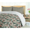 thumbnail image 5 of Ambesonne Vintage Palm Duvet Cover Sets, Leaves and Parrot Art, 2-Queen, Ivory and Multicolor, 5 of 7