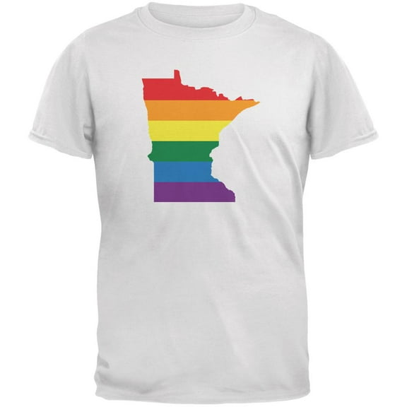Minnesota LGBT Gay Pride Rainbow White Adult T-Shirt - Large