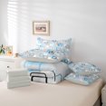 thumbnail image 6 of meiyoeat Abstract Geometric Plaid 7pcs Queen Bedding For Kids,Modern 3D Grid Print Bedding Comforter Set Queen For Adults,Light Gray Reversible, 6 of 7