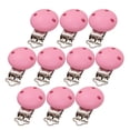 thumbnail image 1 of Clips Maniquíes Del Sostenedor Del Chupete De 10pcs Clips De Para Los Bebés Rosado CUTICAT Clips de chupete de madera, 1 of 7
