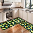 thumbnail image 3 of Kitchen Rugs Sets Of 2,Yellow Lemon Fruit Slices Black Pattern Anti Fatigue Kitchen Mat Rugs Non Slip Washable,Decorative Kitchen Floor Mats for Kitchen,Sink,Laundry,17"x47"+17"x47", 3 of 5