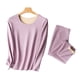 thumbnail image 1 of Conjunto de ropa interior térmica larga para mujer, 2 piezas, forro polar, conjunto de pijama superior e inferior, se puede usar por ambos lados, 1 of 6