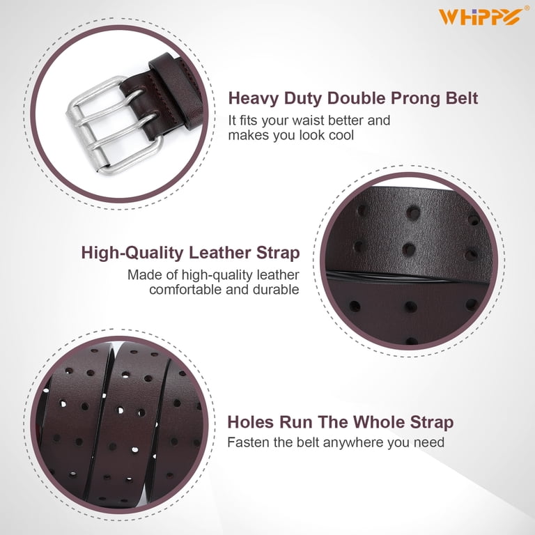 Whippy Leather Belt, Double Prong Buckle photo 4