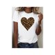 thumbnail image 1 of Gifts for Mother's Day Leopard Print Heart T-Shirt - Lightweight & Stylish Crew Neck Top - Perfect for Spring & Summer - Womens Casual Casual attire, 1 of 6