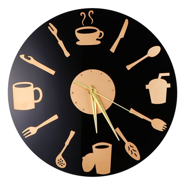 EeaseMX Reloj de pared creativo, decorativo y moderno, ideal para colgar en casa o restaurante (como se muestra).
