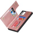 thumbnail image 4 of for iPhone 11 Luxury PU Leather Case with Card Holder,[3 Card Slots],Double Magnetic Clasp Stand Function Back Wallet Case Flip Durable Protective Case for iPhone 11 6.1",Rosegold, 4 of 15